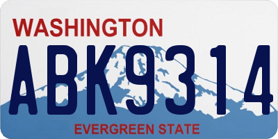WA license plate ABK9314