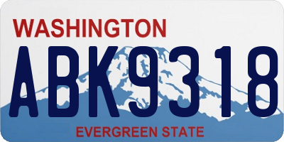 WA license plate ABK9318