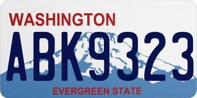 WA license plate ABK9323
