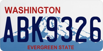 WA license plate ABK9326