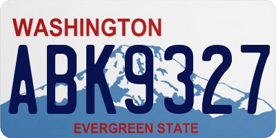 WA license plate ABK9327