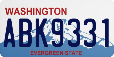 WA license plate ABK9331