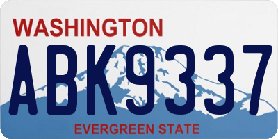 WA license plate ABK9337