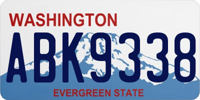 WA license plate ABK9338