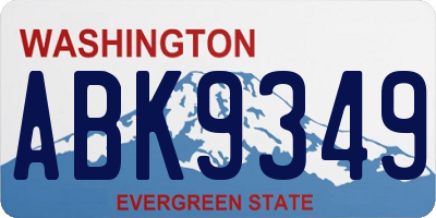 WA license plate ABK9349