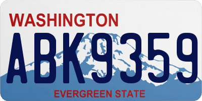 WA license plate ABK9359