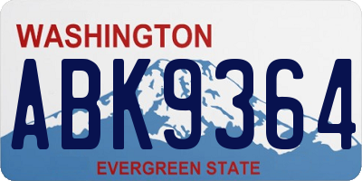 WA license plate ABK9364