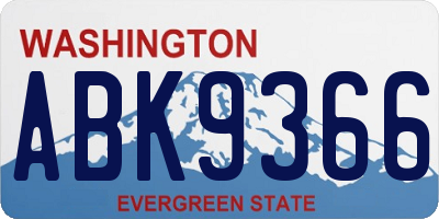 WA license plate ABK9366