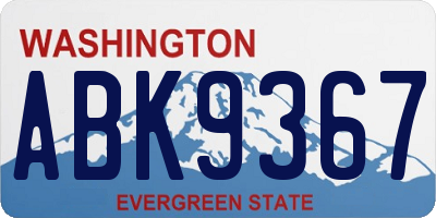 WA license plate ABK9367