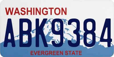 WA license plate ABK9384