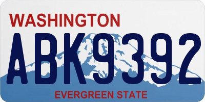 WA license plate ABK9392