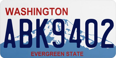 WA license plate ABK9402