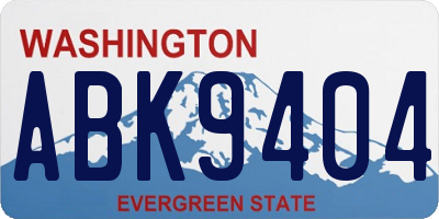 WA license plate ABK9404