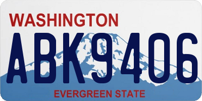 WA license plate ABK9406