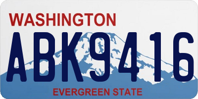 WA license plate ABK9416