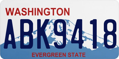 WA license plate ABK9418
