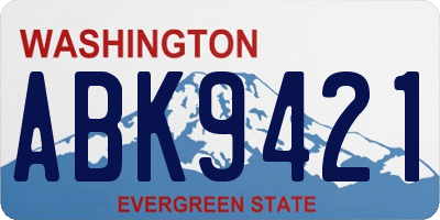 WA license plate ABK9421