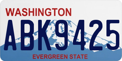 WA license plate ABK9425