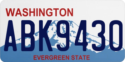 WA license plate ABK9430