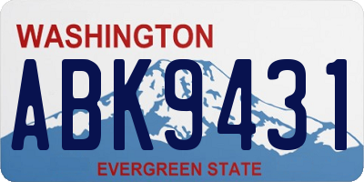 WA license plate ABK9431