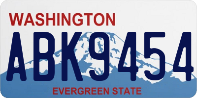 WA license plate ABK9454