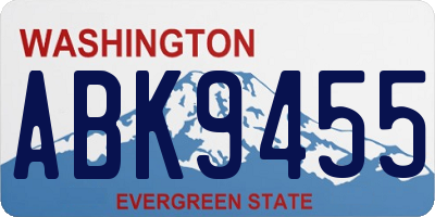 WA license plate ABK9455