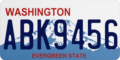 WA license plate ABK9456