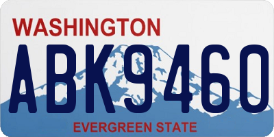 WA license plate ABK9460