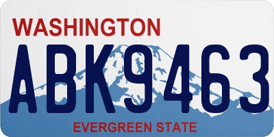 WA license plate ABK9463