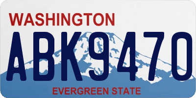 WA license plate ABK9470