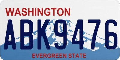 WA license plate ABK9476