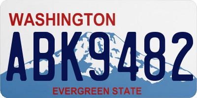 WA license plate ABK9482