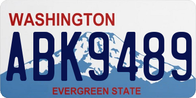 WA license plate ABK9489