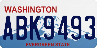 WA license plate ABK9493
