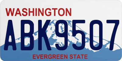 WA license plate ABK9507