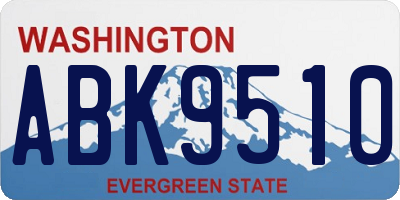 WA license plate ABK9510