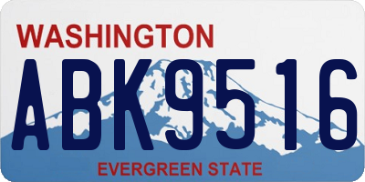 WA license plate ABK9516