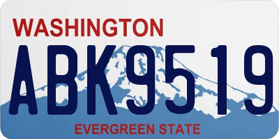 WA license plate ABK9519
