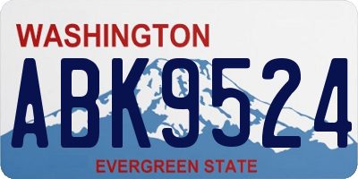 WA license plate ABK9524