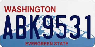 WA license plate ABK9531