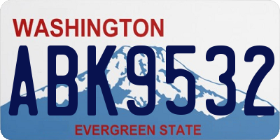 WA license plate ABK9532