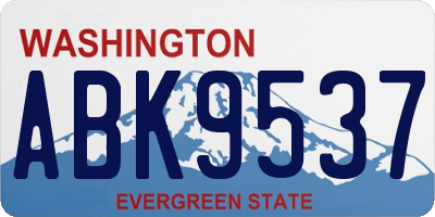 WA license plate ABK9537