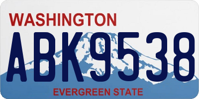 WA license plate ABK9538