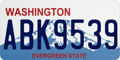 WA license plate ABK9539