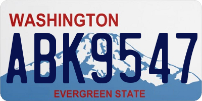 WA license plate ABK9547