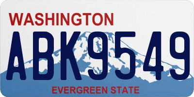 WA license plate ABK9549
