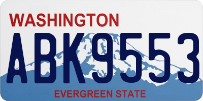 WA license plate ABK9553