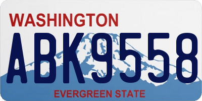 WA license plate ABK9558