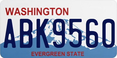 WA license plate ABK9560