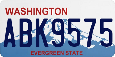 WA license plate ABK9575